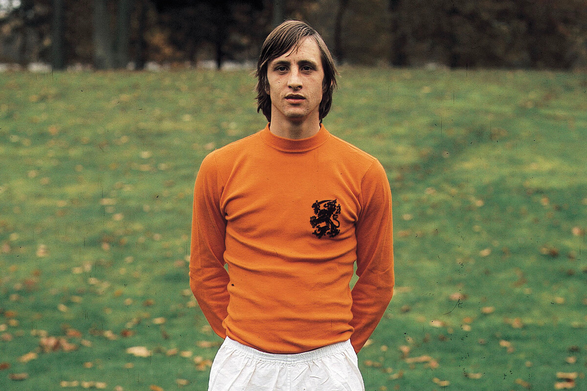 Cruijff con la maglia della nazionale olandese