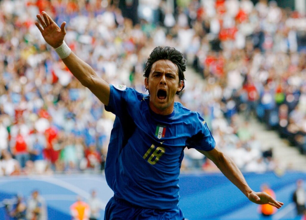 Filippo Inzaghi con la maglia della nazionale