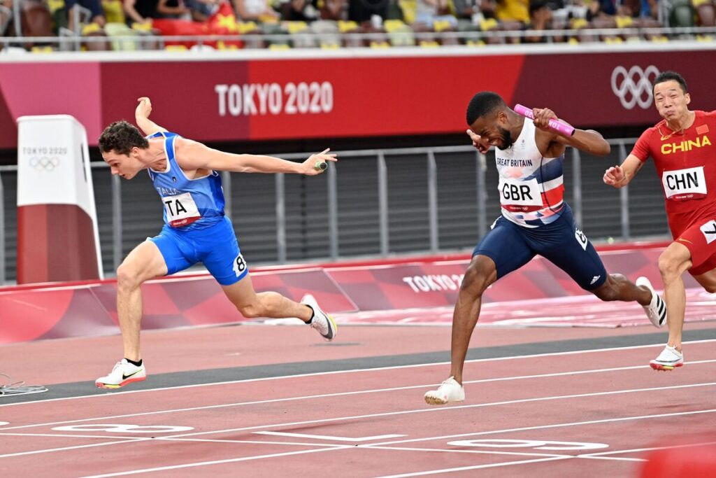 Filippo Tortu al traguardo di Tokyo 2020