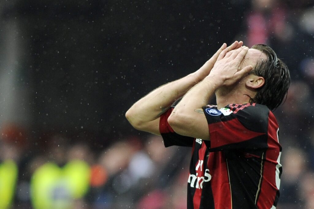 Antonio Cassano con la maglia del Milan